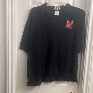 Adidas Black Polo Shirt with Red Logo